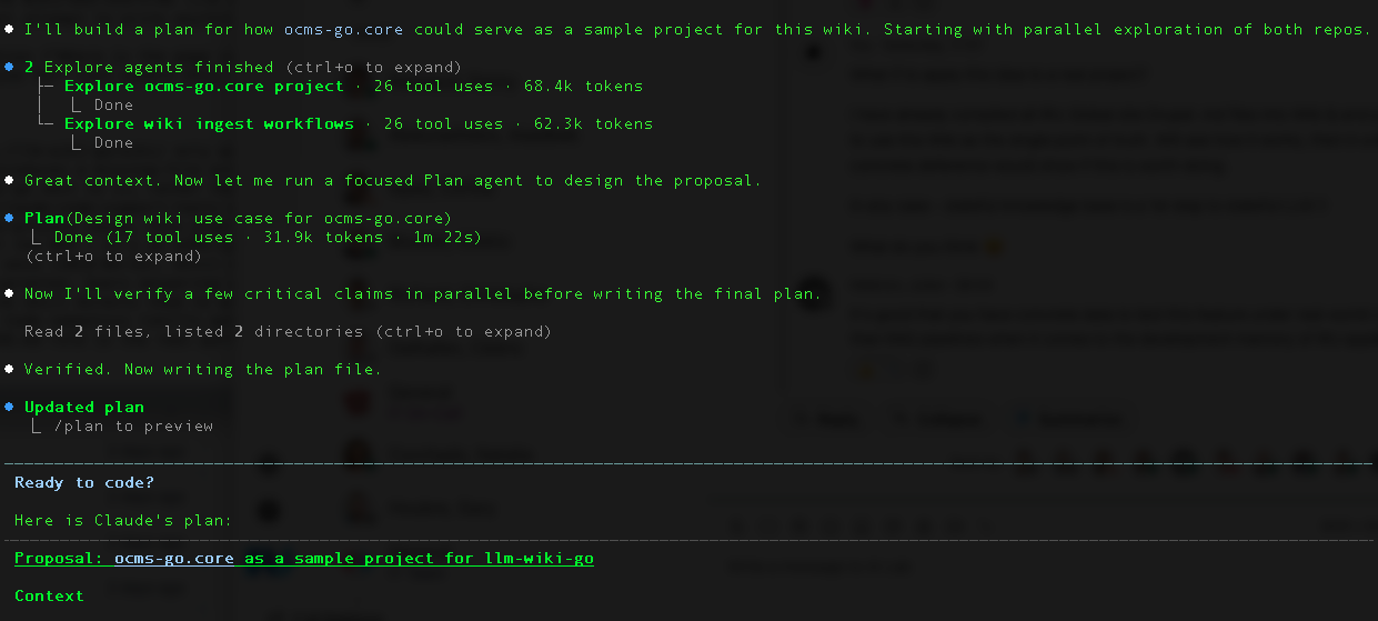 Claude Code's batch plan before ingest started. Ten topical passes, explicit ordering, parallel execution where safe.