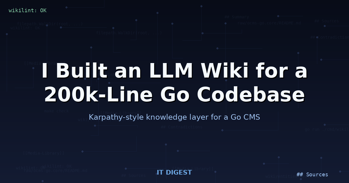 I Built an LLM Wiki for a 200k-Line Go Codebase | IT Digest - IT Digest
